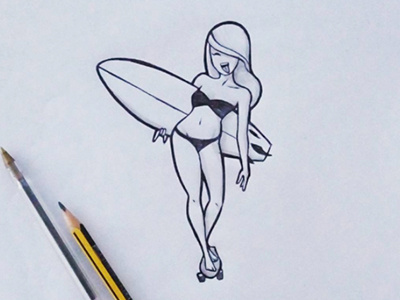 Surfer #2 board pinup surfer