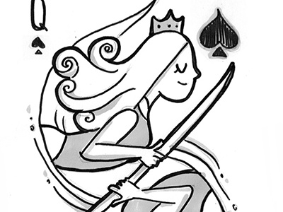 Surf Queen Sketch poker queen sketch surf surfboard