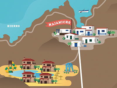 Map of Fuerteventura illustration island map
