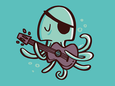 Illustration #2 blue character drawing illustration octopus sea sketch vintage