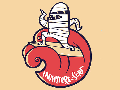 Mummy - Monsters of Surf character drawing illustration monster mummy ola red surf wave
