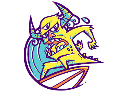 Monster Of Surf character drawing illustration monster sticker surf wave