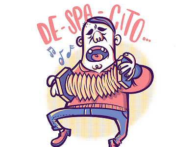 Despacito accordion character illustration man player vector