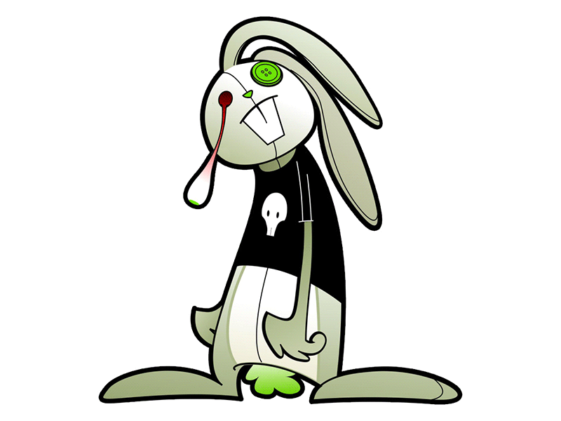 Bad Rabbit bad bunny character funny monster rabbit vector