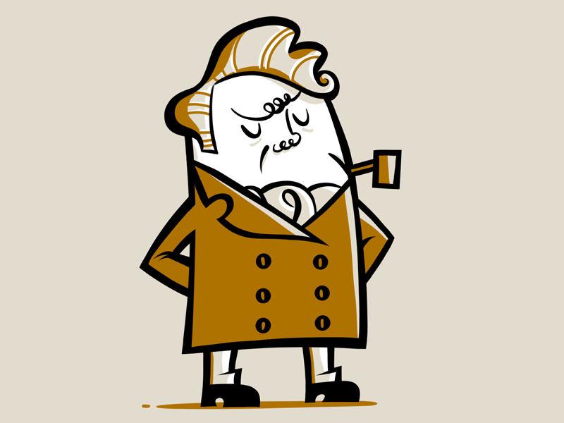 Sir animated character dandy gif illustration pipe smoke
