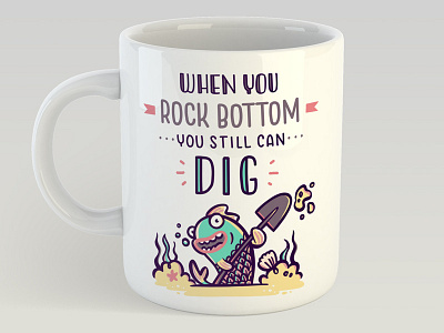 Motivational Mug #2 fish illustration message motivational mug positive