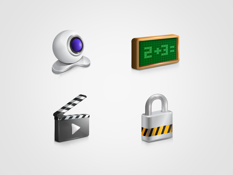 Superonline icon clapper clapperboard icon illustration lock vector webcam