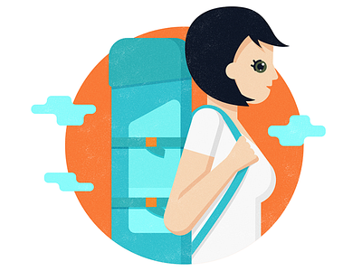 travel bag illustration travel vector woman