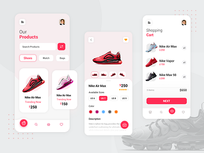 Online Shoes Store app design mobile app mobile app design shoes app shopping app ui ux ui design