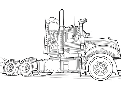 Line art illustration black and white illustraion line art illustration truck illustration vector drawing