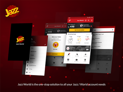 Jazz World App Design app ui application design jazz mobile app pakistan selfcare app telecom