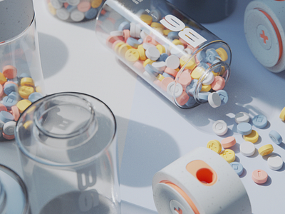 Vitamin Pills / Part 3 3d c4d drugs health industrial design octanerender package pharmacy product render visual identity vitamins