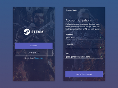 Dailyui 1 challenge daily dailyui gaming inspiration login registration steam ui ux