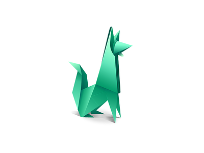 Random Illustration - Origami Dog dog illustration origami practice