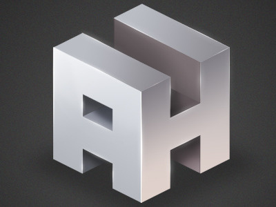 Areahard 3d a cube gado gonzalez h icon logo metal