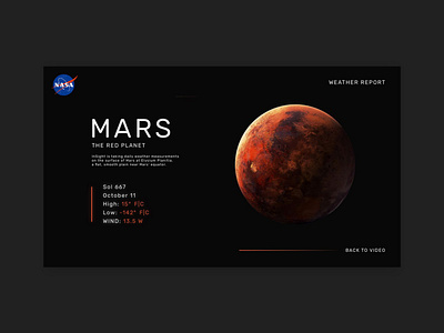 Live Elements™ from WIREWAX api data design tool dynamic interactive interactive video json live data mars nasa overlay red planet report space ui uiux video weather wirewax