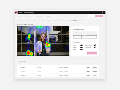 WIREWAX Analytics Heat-map Designs