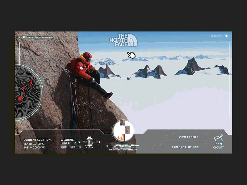 Interactive Video HUD Mockup for The North Face