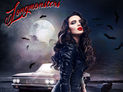 Longmonsters black cat desert design nightlife photomanipulation photoshop supernatural vampires
