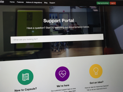 Support Portal css customer html line icons redesign support ui web website design