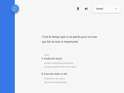 Google Translate Redesign blue. white concept french google google translate language material redesign
