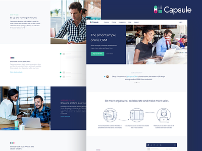 Capsule Homepage b2b blue brand business clean green homepage modern rebrand redesign website