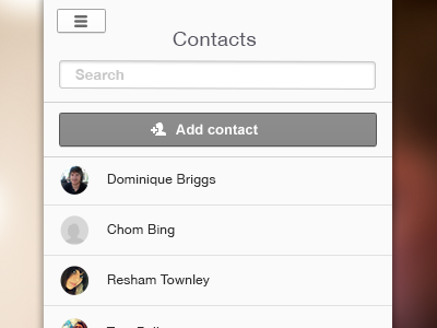 Contacts app contacts grey iphone list mobile profile ui user interface ux