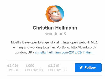 Twitter Hover Profile app card crm css hover html modal twitter ui web web app
