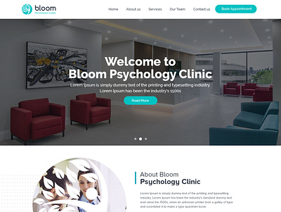 Clinic home typography ux website