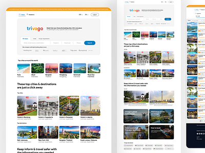 Trivago's landing UI page redesign - website design mobile redesign site travel trivago trivagos ui uiux user experience user interface ux website websites