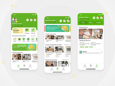 alam - Recycling app android application art design indonesia mobile recylcle restoration ui user experience user interface ux