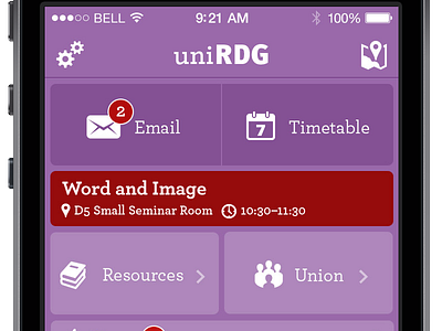 UniRDG educational resource app app ui design