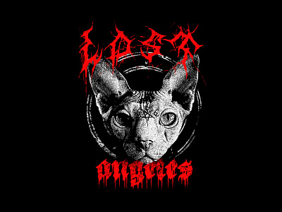 Merchandise design band tee bandmerch gothic aesthetic graphic t shirt design graphic tee merchandise design metalcore rock sphynx cat