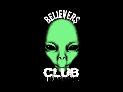 Believers Club Merchandise Design apparel band merch band tee clothing graphic tee merch merchandise retro sticker tshirt ufo