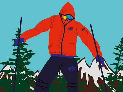 skier graphic design vector art art artwork fasihon glass mountain skie skier sports tree vector winter