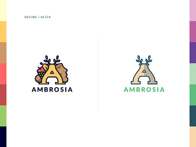 Ambrosia branding branding identity design flat logo minimal typography vector