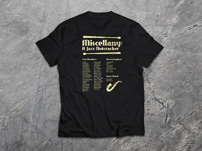 Miscellany: A Jazz Nutcracker T-Shirt (Back) apparel branding design flat illustration minimal print type typography vector