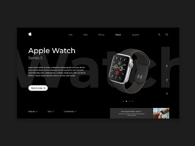 Apple Watch Landing Page concept design apple apple design apple watch concept design ui ui ux ui deisgn ui design ui designer ui designs ui ux uidesign uiux ux web web design web ui website website concept website design