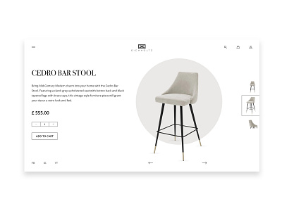 Cedro Bar stool - Luxury furniture product page design concept furniture furniture website luxury brand luxury furniture product design product page professional ui ui ux ui design ui designs uidesign uiux ux web web design webdesign website website concept website design