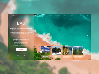 Tourism company website - Bali Tourism bali beach indonesia tourism ui ui ux ui design ui designs uidesign uidesignpatterns uidesigns uiux ux web web design website website concept website design website designer website designing