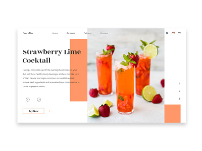 Strawberry Lime cocktail by Juicebar UI design