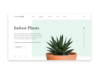 GreenerLife Indoor Plants UI design
