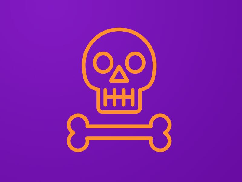 Trick or treat 2d animation candy halloween icon logo motion design skull trim path