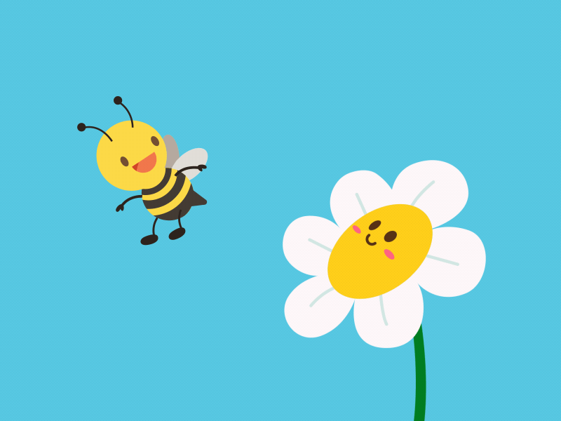 Bee booty dance 2d animation aftereffects animation bee booty dance character animation dance flower love motion design pollination twerk