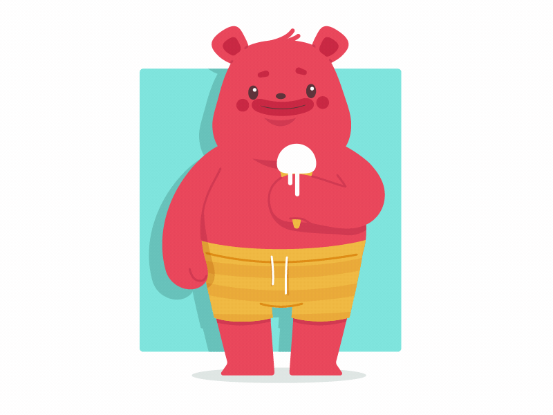 icecream... 2d animation aftereffects animation bear character animation cute icecream motion design sad