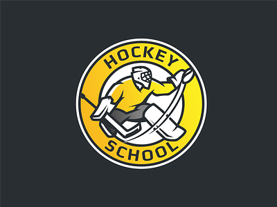 Hockey School branding catch flat goalie goalkeeper hockey ice identity illustration logo logotype mascot sale school sport sports vector