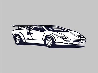 Lamborghini Countach 1985 automotive branding car classic design garage illustration lamborghini old retro speed vector vehicle vintage