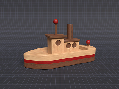 Wooden Ship 3d art blender blender3d boat carpentry craft illustration paint render ship texture toy vehicle wood