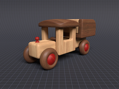 Wooden Truck 3d art auto automobile blender blender3d car carpentry craft illustration paint render texture toy transport vehicle wood