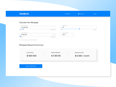 Daily UI 004 - Calculator calculator creative daily daily 100 challenge daily ui daily004 design inspiration mortgagecalculation ui uiuxdesign user experience userinetrface userinterface ux uxdesign web webdesign